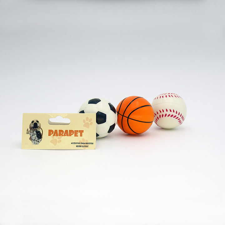 PACK DE 3 PELOTAS FUTBOL PARA MASCOTAS